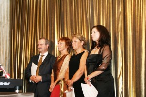 Nic, left, with other EUPRIO Award winners at the Prague conference 2011.